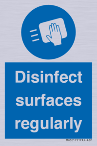 Disinfect surfaces regularly